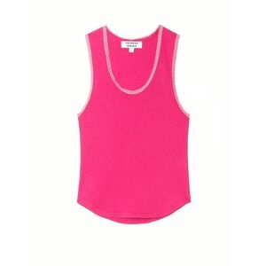 Frankies Bikinis Sleeveless Tank Top Size Large Pink Lace Trim Lounge‎ Sleep